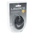 Levelz Double Ergo Silicone Cock Ring Black packaging showing design and size details on the label.
