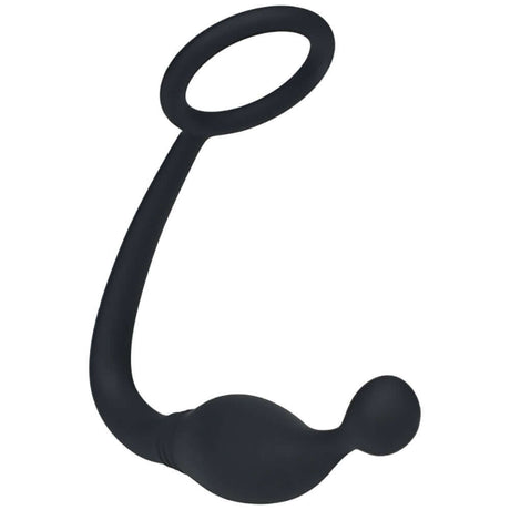 Levelz Silicone Cock Ring With Prostate Stimulator S Black designed for enhanced pleasure and tighter erections.