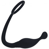 Levelz Silicone Cock Ring With Prostate Stimulator S Black, a sleek design for pleasure and stimulation.