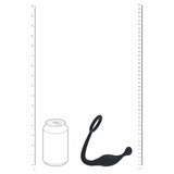 Levelz Silicone Cock Ring With Prostate Stimulator M Black next to a soda can for size comparison.
