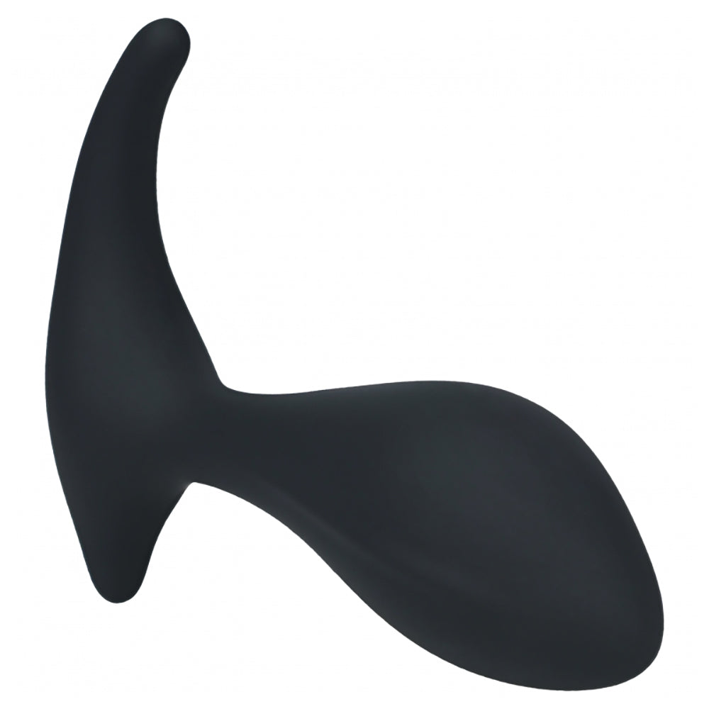 Levelz Single Ripple Silicone Prostate Massager Black featuring smooth curves for targeted stimulation.