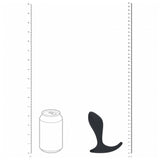 Levelz Single Ripple Silicone Prostate Massager Black shown next to a soda can for size comparison.