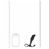 Levelz Rippled Hard Loop Silicone Prostate Massager Black next to can for size reference.