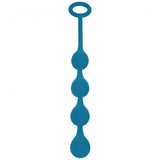 Levelz Waterdrop Silicone Anal Balls S 20mm Teal featuring a series of water droplet-shaped balls for gradual stretch.