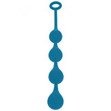 Levelz Waterdrop Silicone Anal Balls M 30mm Teal with water droplet-shaped beads for smooth stimulation.