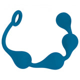 Levelz Waterdrop Silicone Anal Balls M 30mm Teal in a vibrant teal color, featuring a slim flexible shaft and smooth beads.