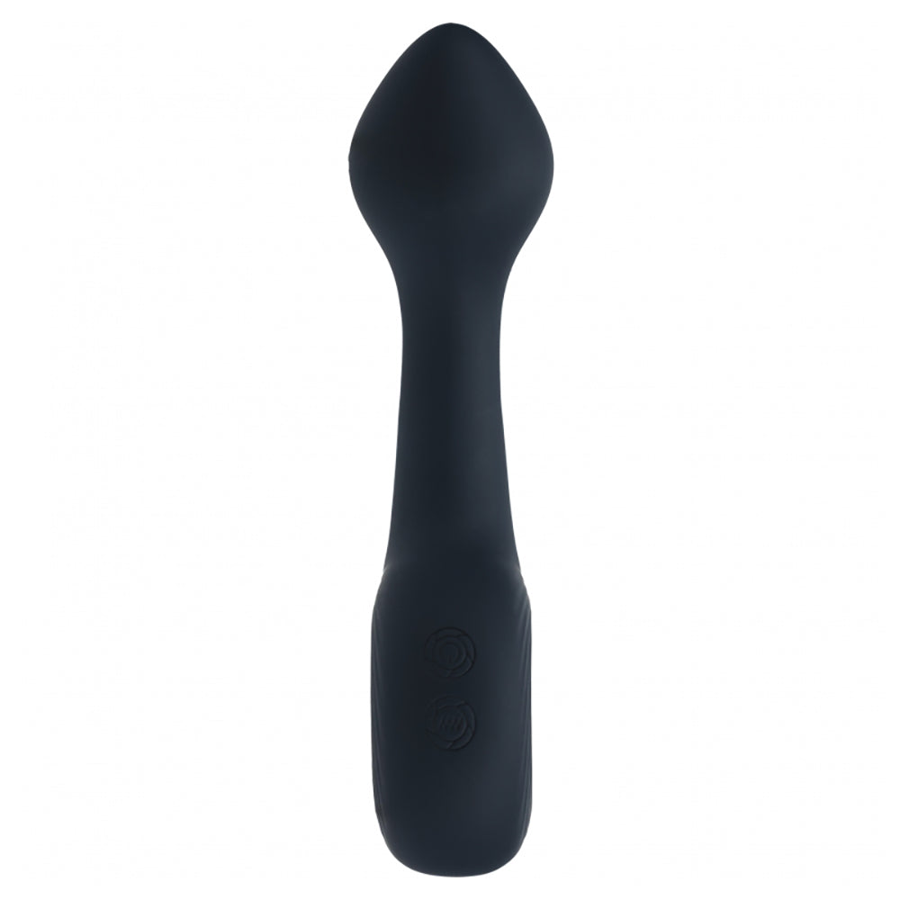 Levelz Vibrating Bulb Silicone Prostate Massager Black with rounded bulb tip for targeted pleasure.