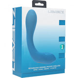 Levelz Vibrating Tapping Silicone Prostate Stimulator Teal packaging displaying a rechargeable design for enhanced pleasure.