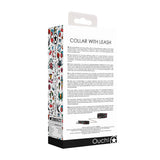 Ouch Printed Collar With Leash Old School Tattoo Style Black packaging showcasing design and features.