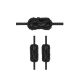 Ouch Introductory Bondage Kit No 7 Black includes lace blindfold and cuffs for sensual play.