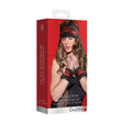 Ouch Introductory Bondage Kit No 7 Red packaging showcasing lace handcuffs and mask for beginners in BDSM.