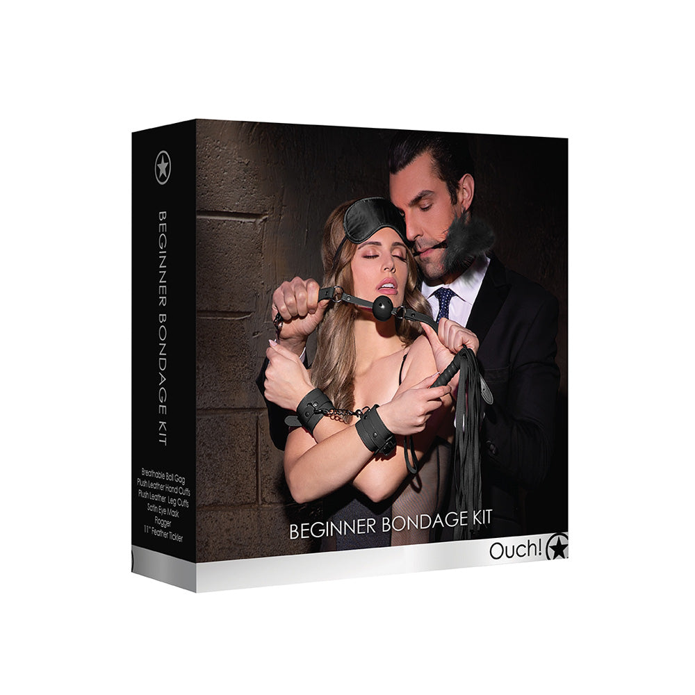 Ouch Beginners Bondage Kit Black packaging featuring couple exploring bondage.