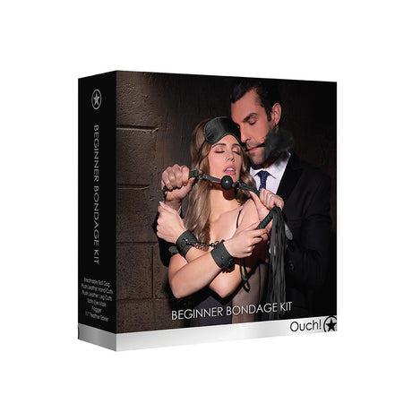Ouch Beginners Bondage Kit Black packaging featuring couple exploring bondage.