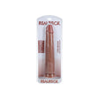 Realrock 13 Inch Realistic Dildo No Balls Tan in packaging showcasing lifelike details and texture.