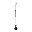 Ouch Crop Black Heart With Black Lace Large, elegant riding crop with heart tip and black lace detailing.