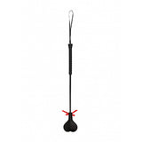 Ouch Heart Crop with Red Lace Large Black, a stylish heart-shaped riding crop for playful discipline.