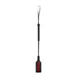 Ouch OUCH Riding Crop Large Faux Leather Black with rubber grip and loop for easy hold, designed for playful discipline.