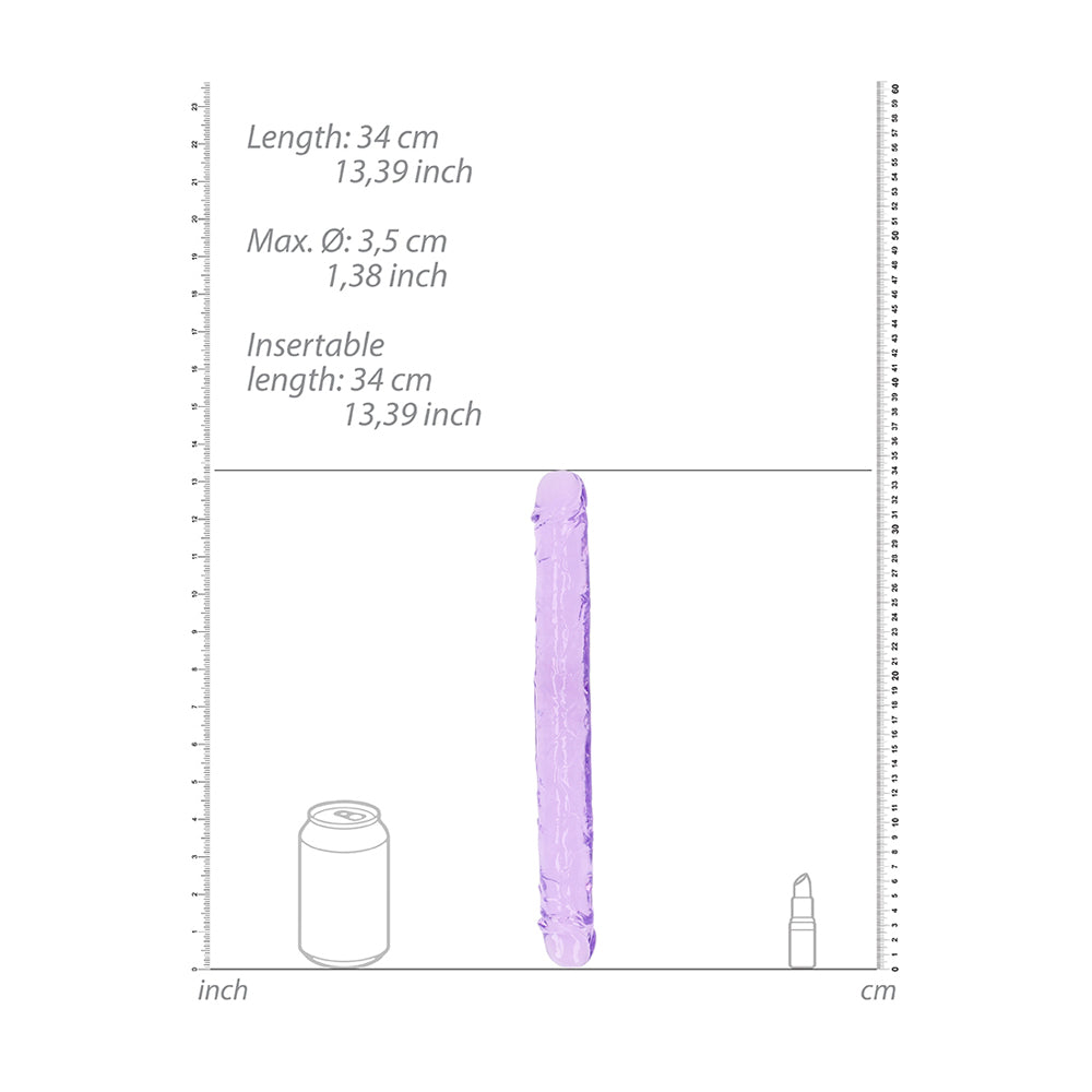 Realrock Crystal Clear Double Dong 13.4 inch Purple - Image 3