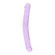 Realrock Crystal Clear Double Dong 13.4 inch Purple