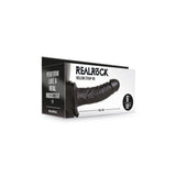 Realrock Hollow Strap-On Without Balls 6 inch Black packaging showing realistic hollow strap-on design.