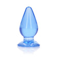 Realrock Crystal Clear Anal Plug 3.5 inch Blue with a transparent design, perfect for beginners and experienced users.