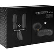Shots Toys Pleasure Kit #4 Clitoral Vibrator Set Black packaging with two attachments and accessories.