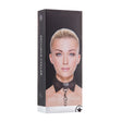 Ouch Exclusive Collar & Leash Black packaging featuring a model wearing a stylish black collar.