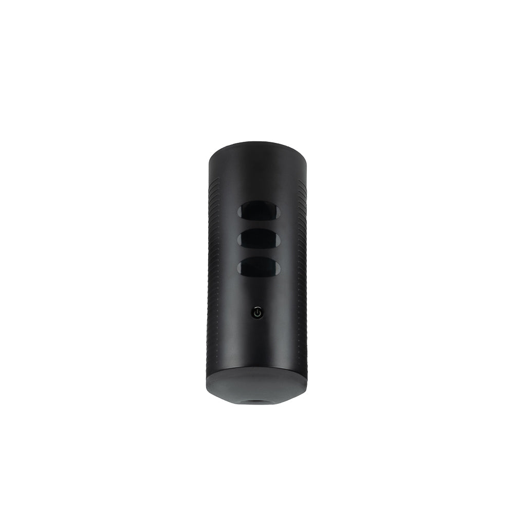 Kiiroo Titan Experience Interactive Vibrating Stroker in sleek black design, showcasing control buttons and interactive features.