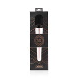 Rosy Gold Nouveau Wand Vibrator in elegant packaging with a stylish design and branding.