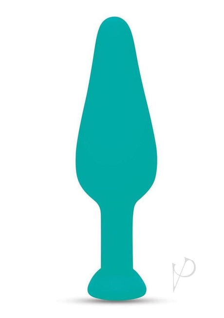Bodywand 4Play Quiver Rechargeable Butt Plug Aqua in aqua color with a smooth tapered profile.