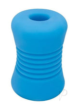 Bodywand 4Play Wavy Grip Stroker Blue, soft stretchy stroker with textured interior for enhanced stimulation.