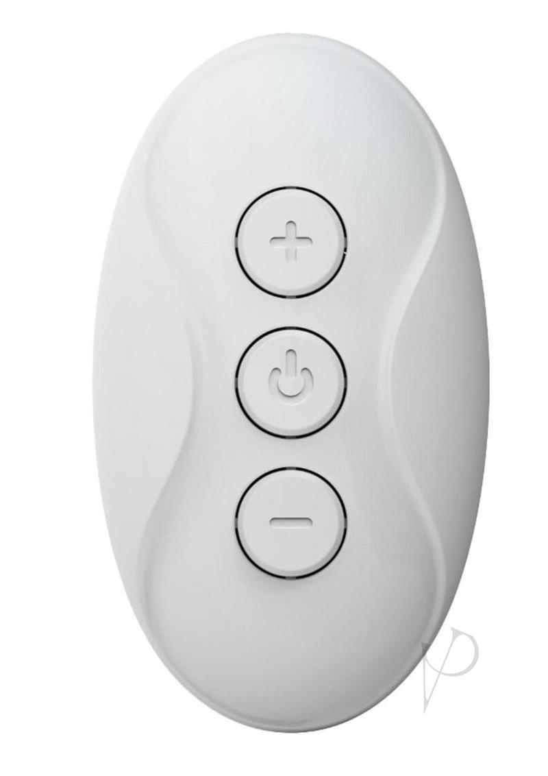 Bodywand Hit The Spot Set (2 Piece) Lavender remote control white with buttons for G-spot pleasure.