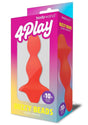 Bodywand 4Play Buzzy Beads Rechargeable Anal Beads Orange packaging with beaded vibrator and 10 vibration modes.