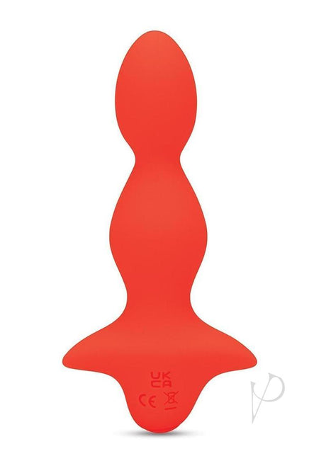 Bodywand 4Play Buzzy Beads Rechargeable Anal Beads Orange showcasing its contoured design and smooth finish.