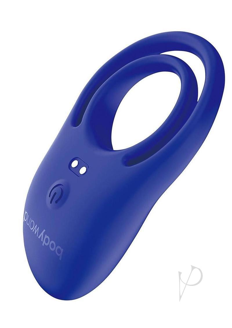 Bodywand 4Play Bonding Time Silicone Cock Ring Navy, a flexible vibrating C-ring for added stimulation.