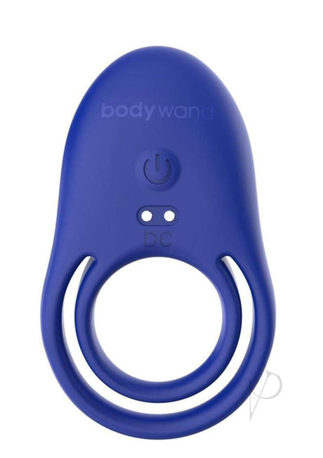 Image of Bodywand 4Play Bonding Time Silicone Cock Ring Navy, a flexible vibrating C-ring with 10 modes.