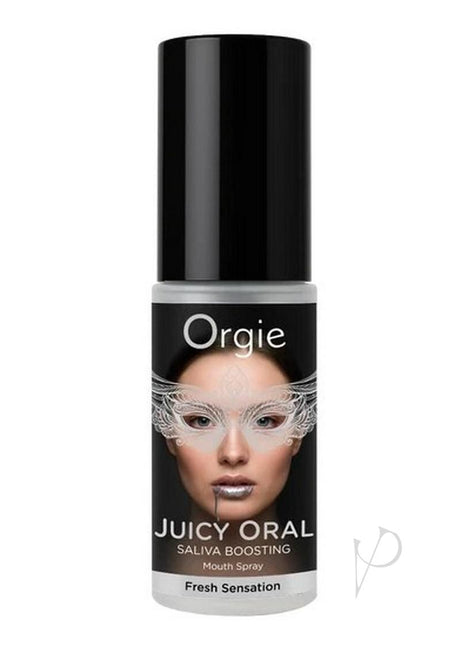 Orgie Juicy Oral Refreshing Mouth Spray 0.5 Oz Mint for enhanced oral experience and freshness.