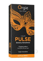 Orgie Liquid Pulse Arousal Intimate Gel 0.5 Oz Ice Caramel packaging showcasing the tingling effect and sensory sensations.