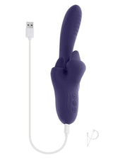 Evolved Tongue Twisted Silicone Clitoral Stimulator Purple with USB charging and soft silicone design.