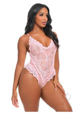 Oh La La Cheri Forever Valentine Teddy Small Pink lingerie in soft pink with lace design, perfect for romantic occasions.