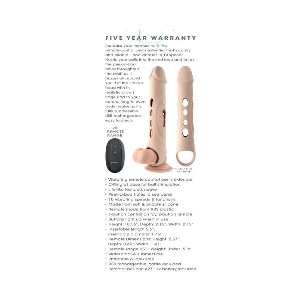 Zero Tolerance Big Boy Extender Rechargeable Extension with Remote Silicone Light
