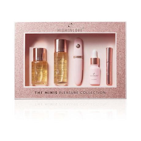 HighOnLove The Minis Pleasure Collection luxurious intimacy essentials set in elegant packaging.