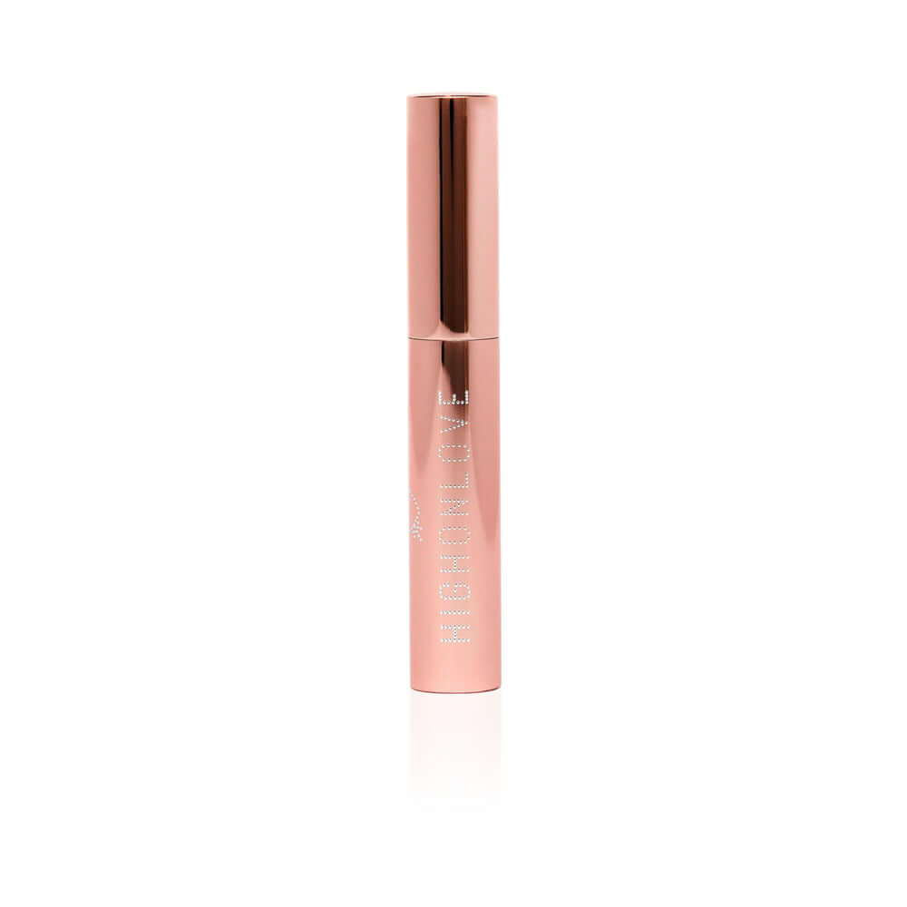 HighOnLove Mini Lip Gloss in a sleek rose gold tube, designed to hydrate and enhance lips with a glossy finish.