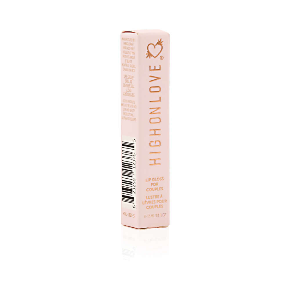 HighOnLove Mini Lip Gloss packaging, a luxurious gloss for hydrating and enhancing lips.