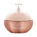 HighOnLove Canna Body Butter packaged in a stylish glass container for luxury skincare.