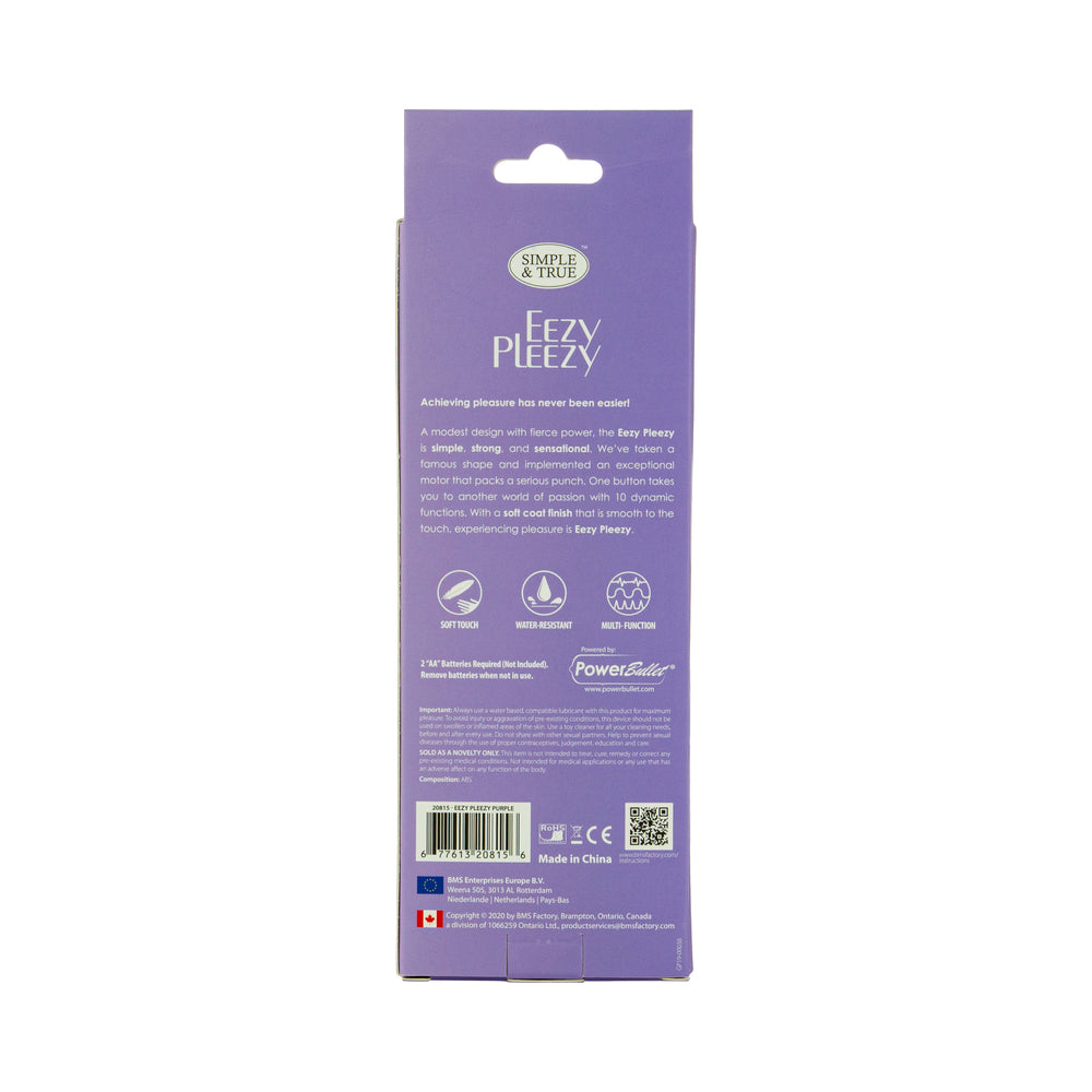 Simple & True Eezy Pleezy Classic Vibrator 7 inches Purple