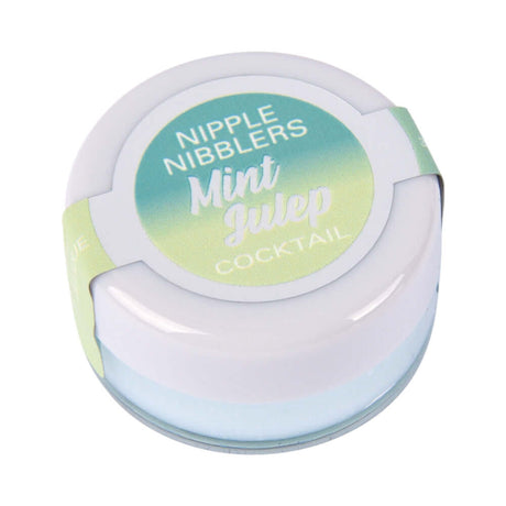Jelique Cocktail Nipple Nibblers Assorted Flavors 36 Pc Mint Julep flavor balm in a round container