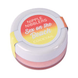 Jelique Cocktail Nipple Nibblers Assorted Flavors 36 Pc, Sex on the Beach flavor balm in a round container.