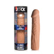 Jock Extra Long Penis Extension Sleeve 3 inches Medium in packaging, showcasing realistic texture and added length.