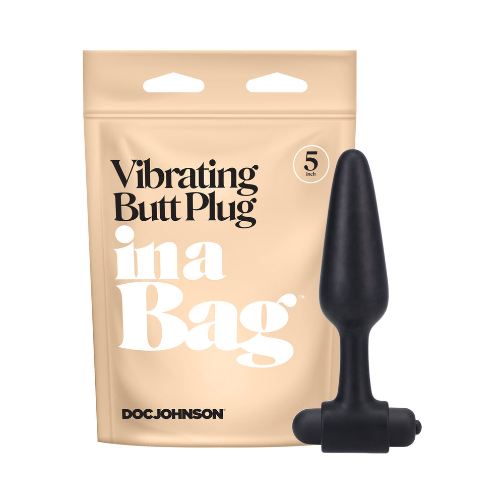 In A Bag Vibrating Butt Plug 5 inches Black